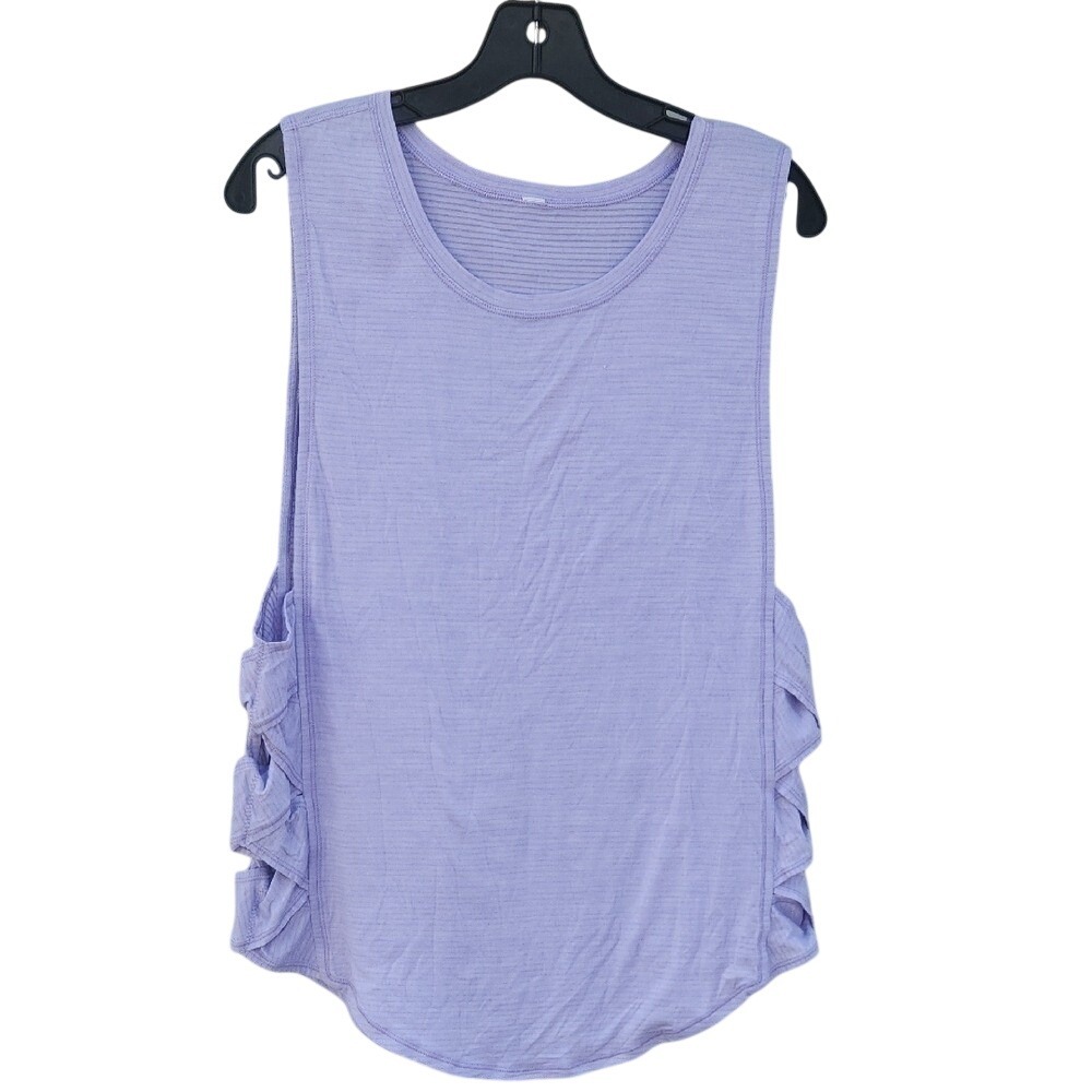 Lululemon Var-City Muscle Tank Heathered Lilac Detailed Gym Sporty Athletic 8 M